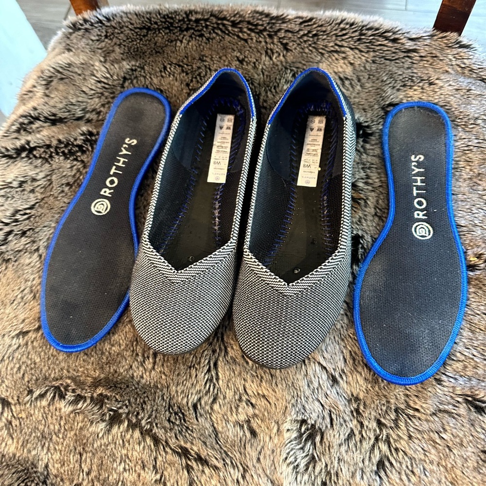 Rothy’s Birdseye Round Grey Retired Color Knit Washable ballet flats, Size 8 - Picture 7 of 10